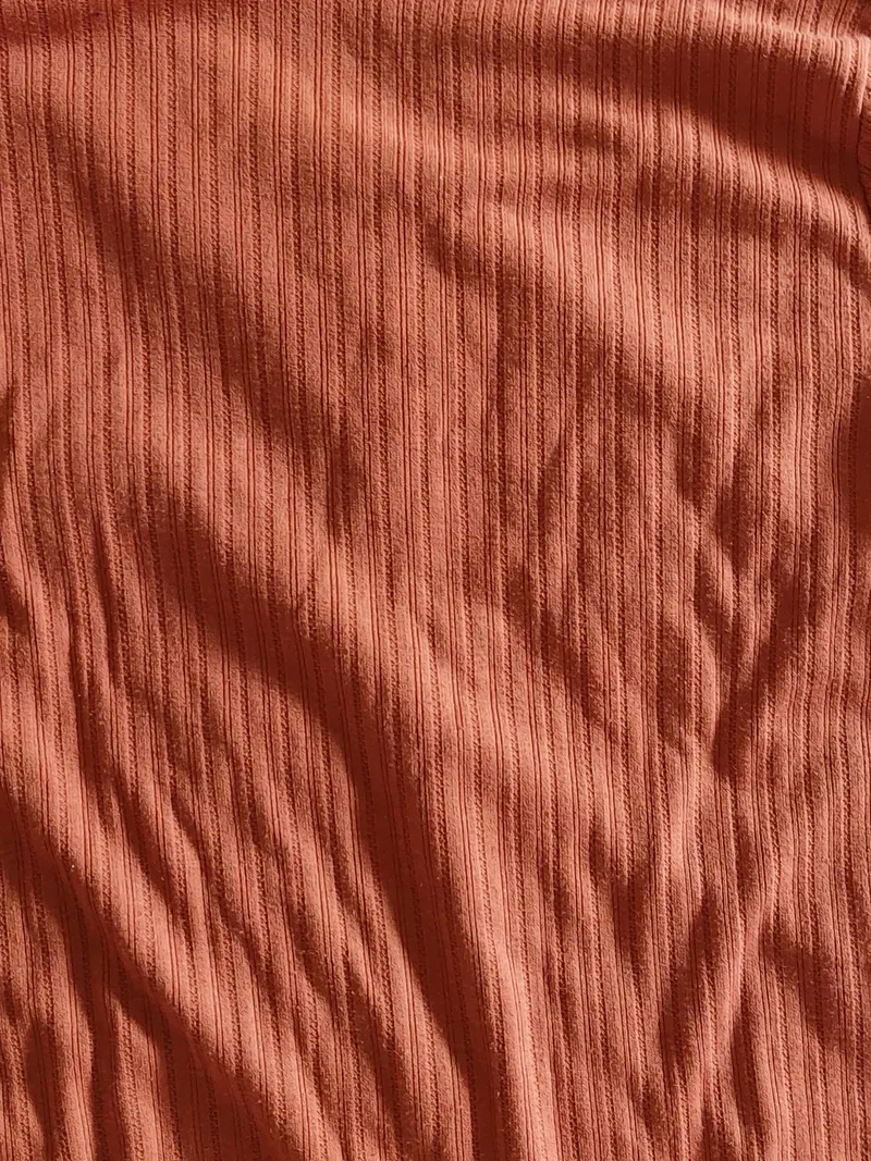 Sublevel Damen Langarmshirt Orange Gr. 38/M Stehkragen Rippstrick Casual 2