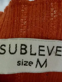 Sublevel Damen Langarmshirt Orange Gr. 38/M Stehkragen Rippstrick Casual 4