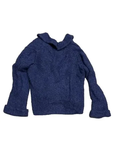 Evelin Brandt Berlin Strickjacke Damen Gr. 38 Blau Wolle Alpaka Mohair