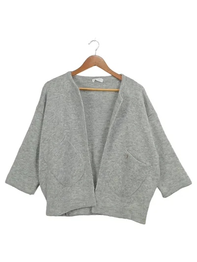 MEGI Strickjacke Damen Gr. 40/L Grau Casual