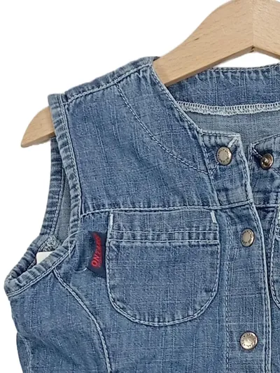 Ontario Mädchen Jeanskleid Gr. 116 Blau Uni Casual Baumwolle Fransen