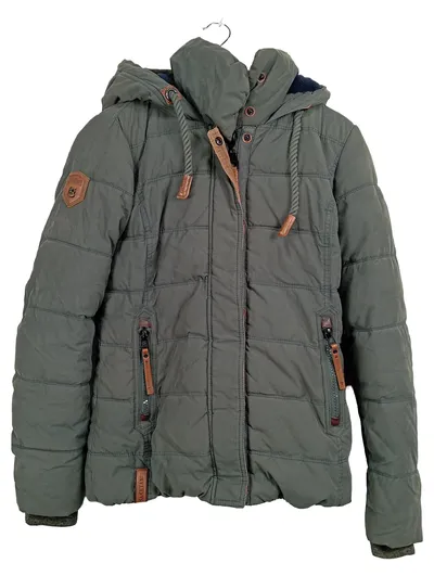 Naketano Damen Steppjacke Winterjacke Gr. M Oliv Kapuze gefüttert