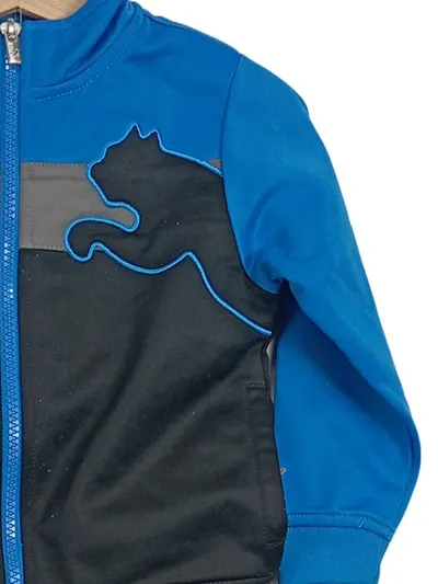 Puma Kinder Trainingsanzug Gr. 92 (24M) Blau Schwarz Sportlich