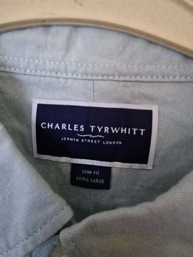 Charles Tyrwhitt Business Hemd Herren XL Slim Fit Mintgrün Baumwolle Langarm 3