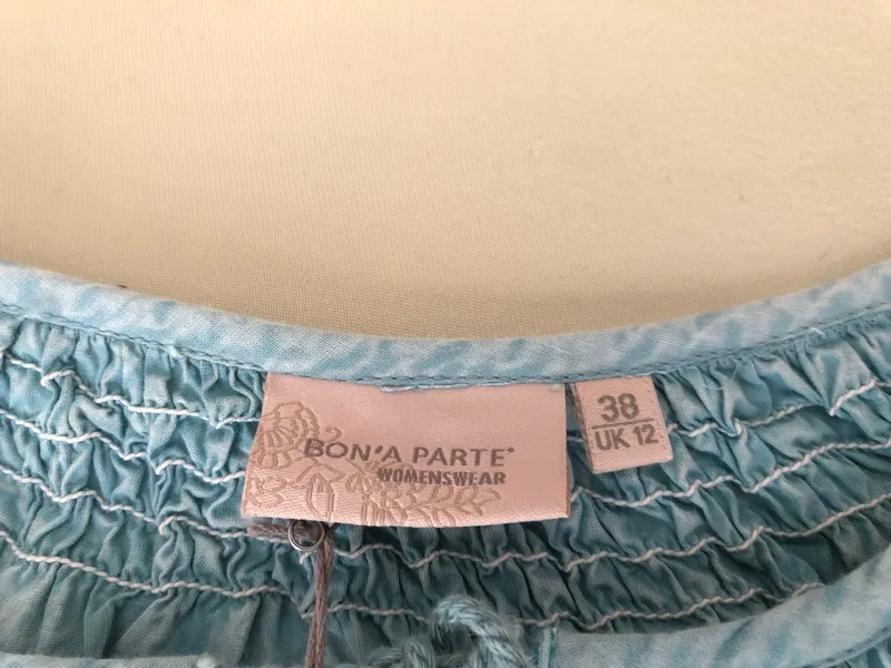 BON'A PARTE Damen Bluse Gr. 38;M Blau Stickerei Bohemian 4