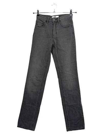 STR Teen Damen Jeans Straight Leg Grau Gr. 34 W26 High Waist Denim