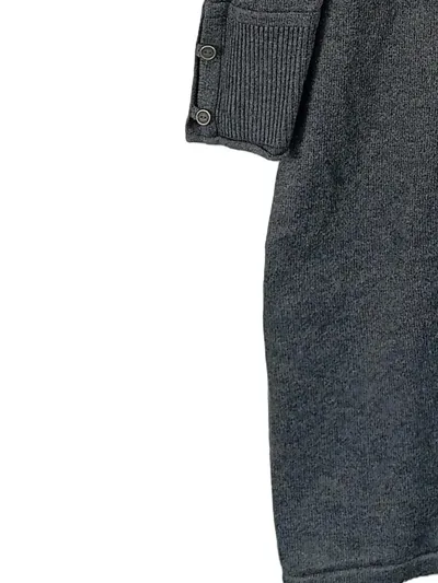 EDC Damen Strickkleid Gr. 40/L Grau Baumwolle Viskose Freizeitkleid
