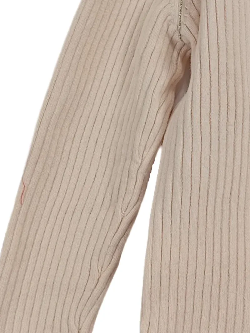 Chloé Kinder Rippstrick Pullover Gr. 122 Rosa Langarm 3