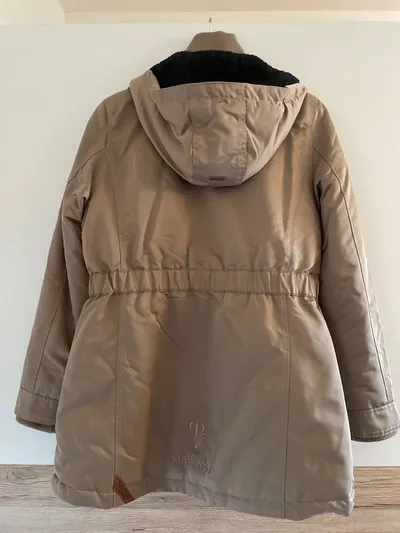 Marikoo Damen Parka Winterjacke Steppjacke Beige Gr. 2XL gefüttert