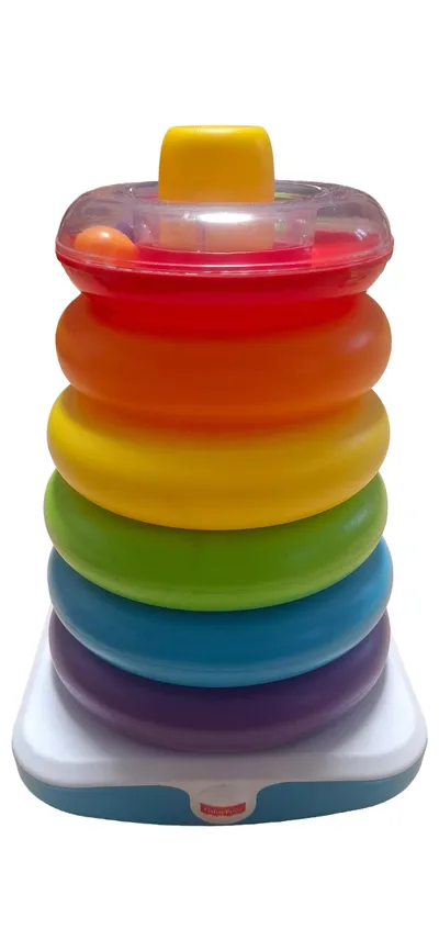 Fisher-Price Stapelturm Stapelspiel Baby Kleinkind Motorik Regenbogen Mehrfarbig