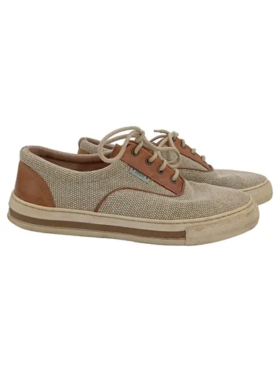 Albano Herren Sneaker low Gr. 42 Beige Casual Stoffschuhe