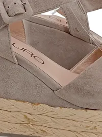 Di Lauro Wedges Keilsandalen Gr. 39 Beige Leder Strass Espadrilles Damen 4