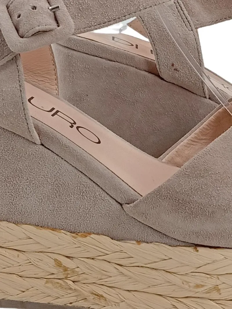 Di Lauro Wedges Keilsandalen Gr. 39 Beige Leder Strass Espadrilles Damen 4