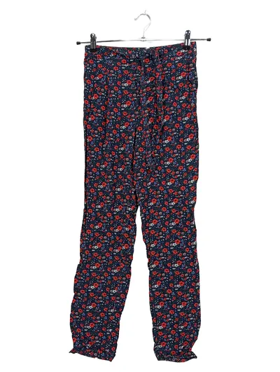 Tom Tailor Damen Stoffhose Blumenmuster Viskose Blau Gr. XS/W24 L30