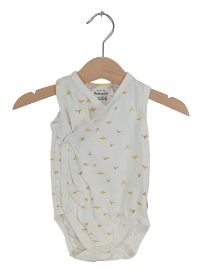 Prénatal Baby Body Wickelbody Vogelmotiv Gr. 62/68 Weiß Baumwolle