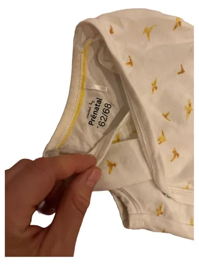 Prénatal Baby Body Wickelbody Vogelmotiv Gr. 62/68 Weiß Baumwolle