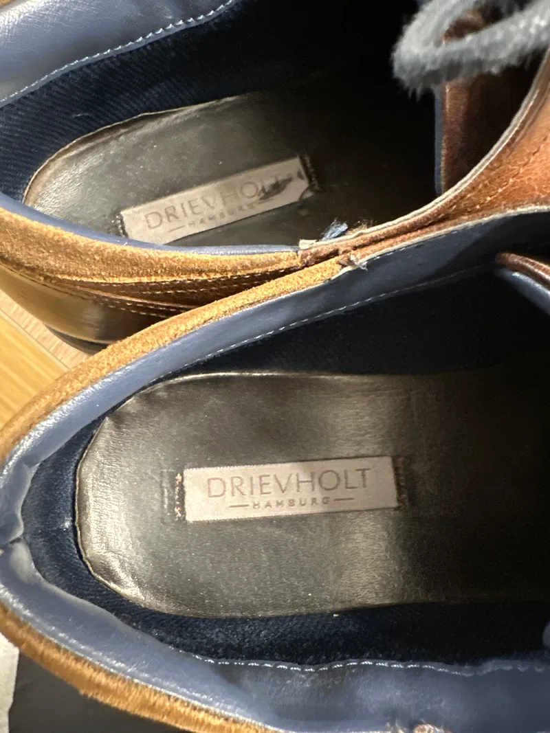 Drievholt Herren Schnürschuhe Leder Business Braun Gr. 40 Klassisch 4