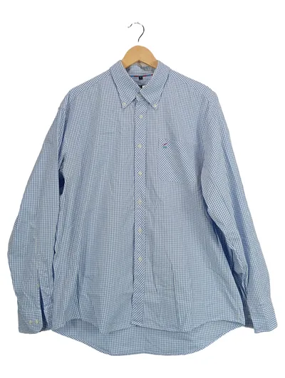Daniel Hechter Herren Business Hemd kariert Blau XL Baumwolle