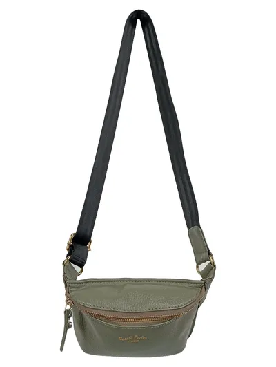 Gusti Leder Studio Gürteltasche Bauchtasche Damen Oliv Leder Casual