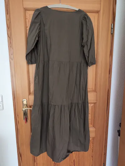 Smith & Soul Damen Freizeitkleid Gr. 40/L Oliv Casual Maxikleid Baumwolle