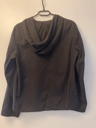 Gössl Trachtenjacke Leinen Damen Grau Kapuze Reißverschluss Gr. 38/M