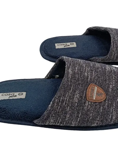 Casa Mia Herren Hausschuhe Gr. 44 Grau Praktische Pantoletten Slipper