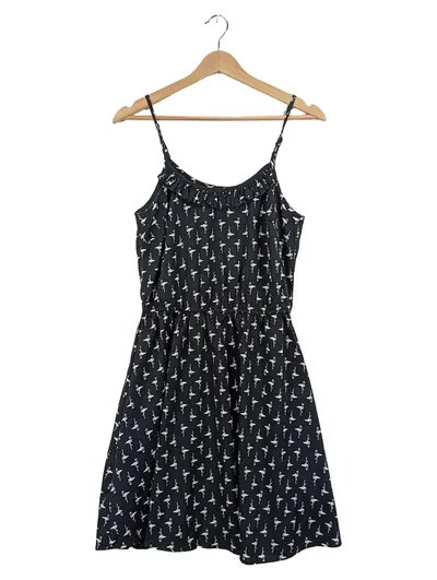 Band of Gypsies Damen Sommerkleid Flamingo Muster Gr. S Schwarz