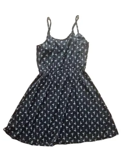 Band of Gypsies Damen Sommerkleid Flamingo Muster Gr. S Schwarz