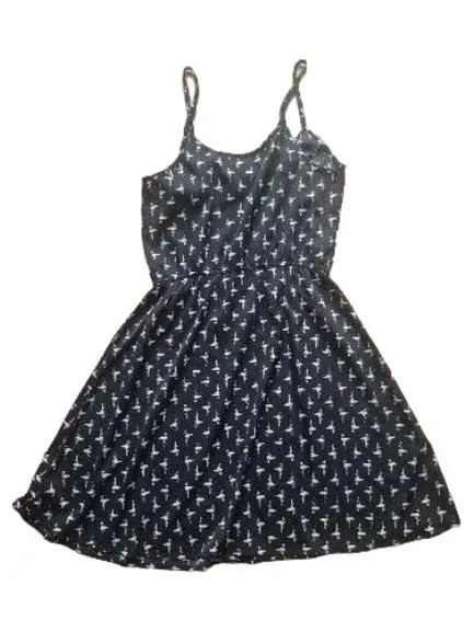 Band of Gypsies Damen Sommerkleid Flamingo Muster Gr. S Schwarz 2