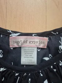 Band of Gypsies Damen Sommerkleid Flamingo Muster Gr. S Schwarz 3