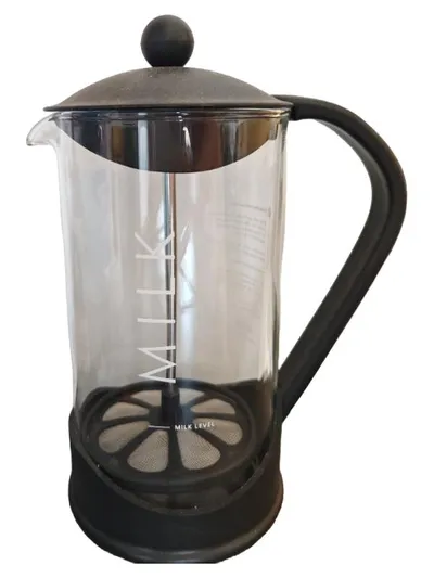 Rastal Manueller Milchaufschäumer Hand Milchschäumer Glas Schwarz 800ml
