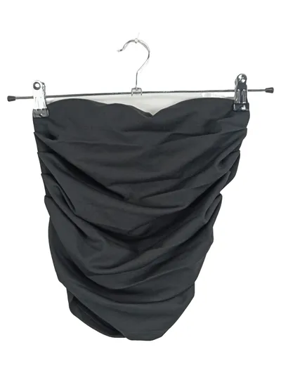 NA-KD Damen Bikini Oberteil Bandeau Top Schwarz Gr. 36 S Raffungen