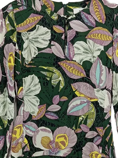 Reiss Damen Blusenkleid Gr. 34 Mehrfarbig Feminin Florales Muster Viskose