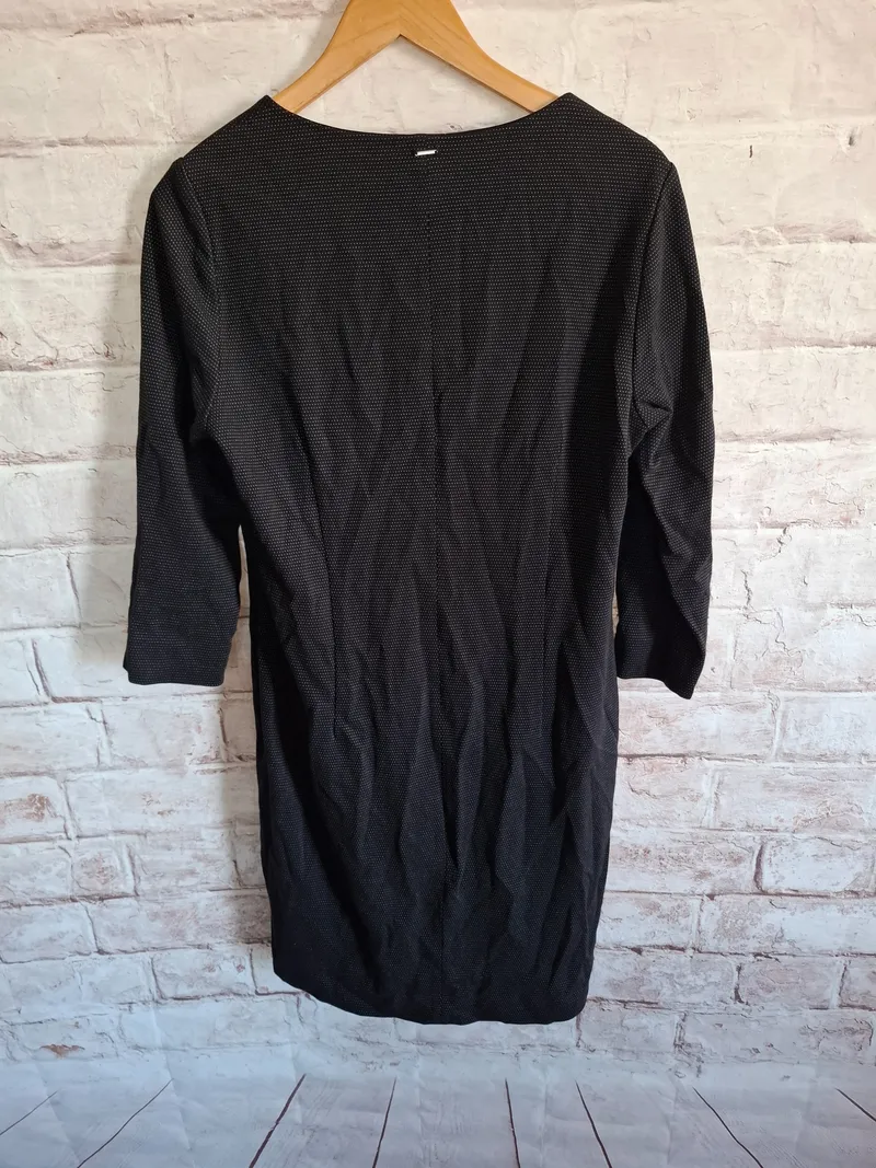 Claudia Sträter Cocktailkleid Damen Gr. 40 Schwarz Elegant Punkte V-Ausschnitt 2