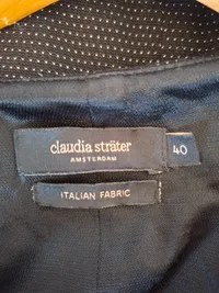 Claudia Sträter Cocktailkleid Damen Gr. 40 Schwarz Elegant Punkte V-Ausschnitt 4