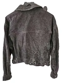 ASOS Design Jeansjacke Damen Gr. M Cropped Schwarz Baumwolle 2