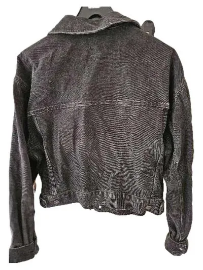 ASOS Design Jeansjacke Damen Gr. M Cropped Schwarz Baumwolle