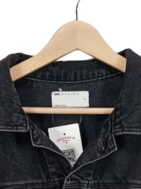 ASOS Design Jeansjacke Damen Gr. M Cropped Schwarz Baumwolle 3