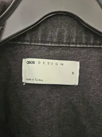 ASOS Design Jeansjacke Damen Gr. M Cropped Schwarz Baumwolle 4