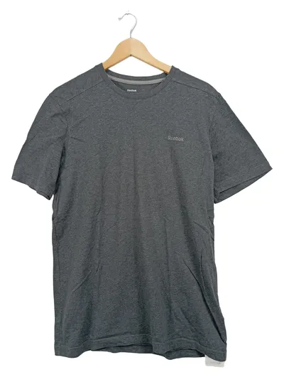 Reebok Herren Sport T-Shirt Grau Gr. L Baumwolle Kurzarm