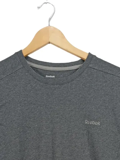 Reebok Herren Sport T-Shirt Grau Gr. L Baumwolle Kurzarm