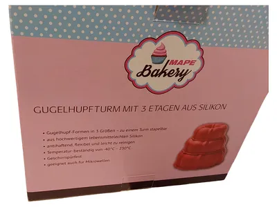 Mape Bakery Gugelhupfform Silikon 3 Etagen Backform Rot antihaftend