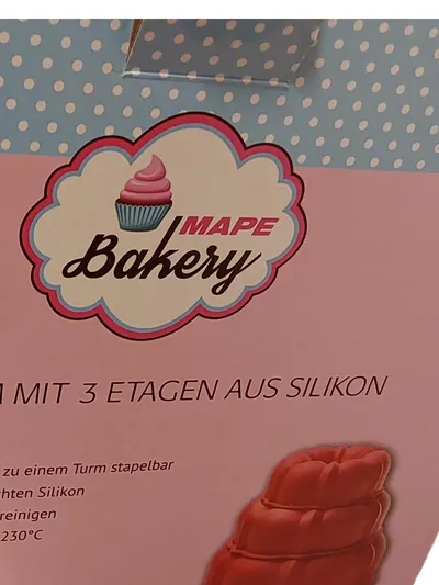 Mape Bakery Gugelhupfform Silikon 3 Etagen Backform Rot antihaftend