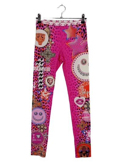 Just Cavalli Leggings Damen Gr. 38 Pink Leopard Animal Print