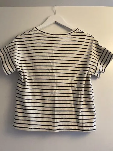 MNG Damen T-Shirt gestreift V-Ausschnitt Gr. S Maritim