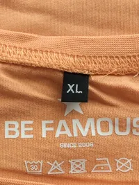 Be Famous Damen T-Shirt Orange Gr. 42/XL mit Schriftzug Casual 4