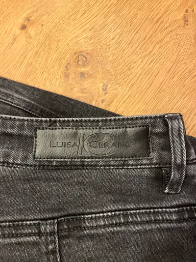 Luisa Cerano Damen Jeans Straight Leg Grau Gr. 36 W28 Baumwolle