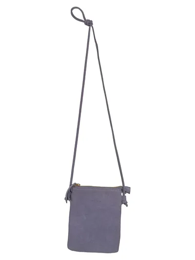 NEUVILLE Umhängetasche Suede Leder Grau Crossbody Bag Damen Klein