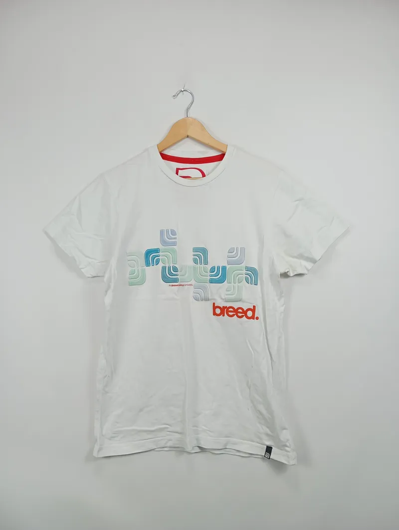 Breed Herren T-Shirt weiß Gr. 50/L mit Logo-Print Casual 2