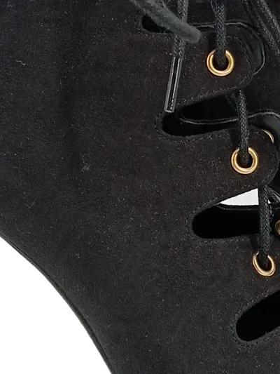 Topshop Damen Stiefeletten High Heels Schnürung Schwarz Gr. 39